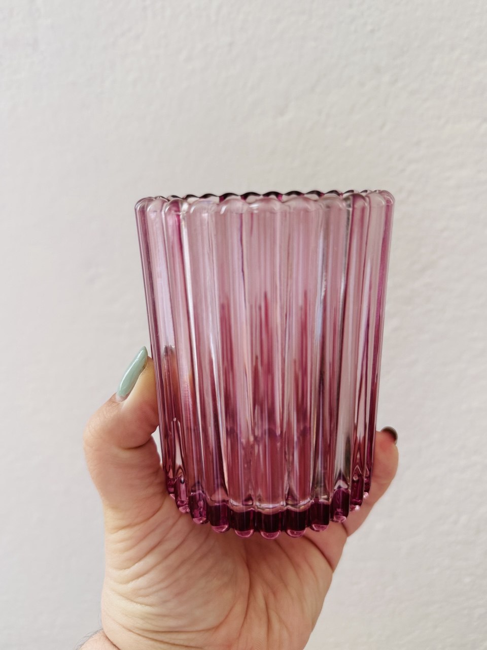 Teelichthalter dunkel Rosa groß