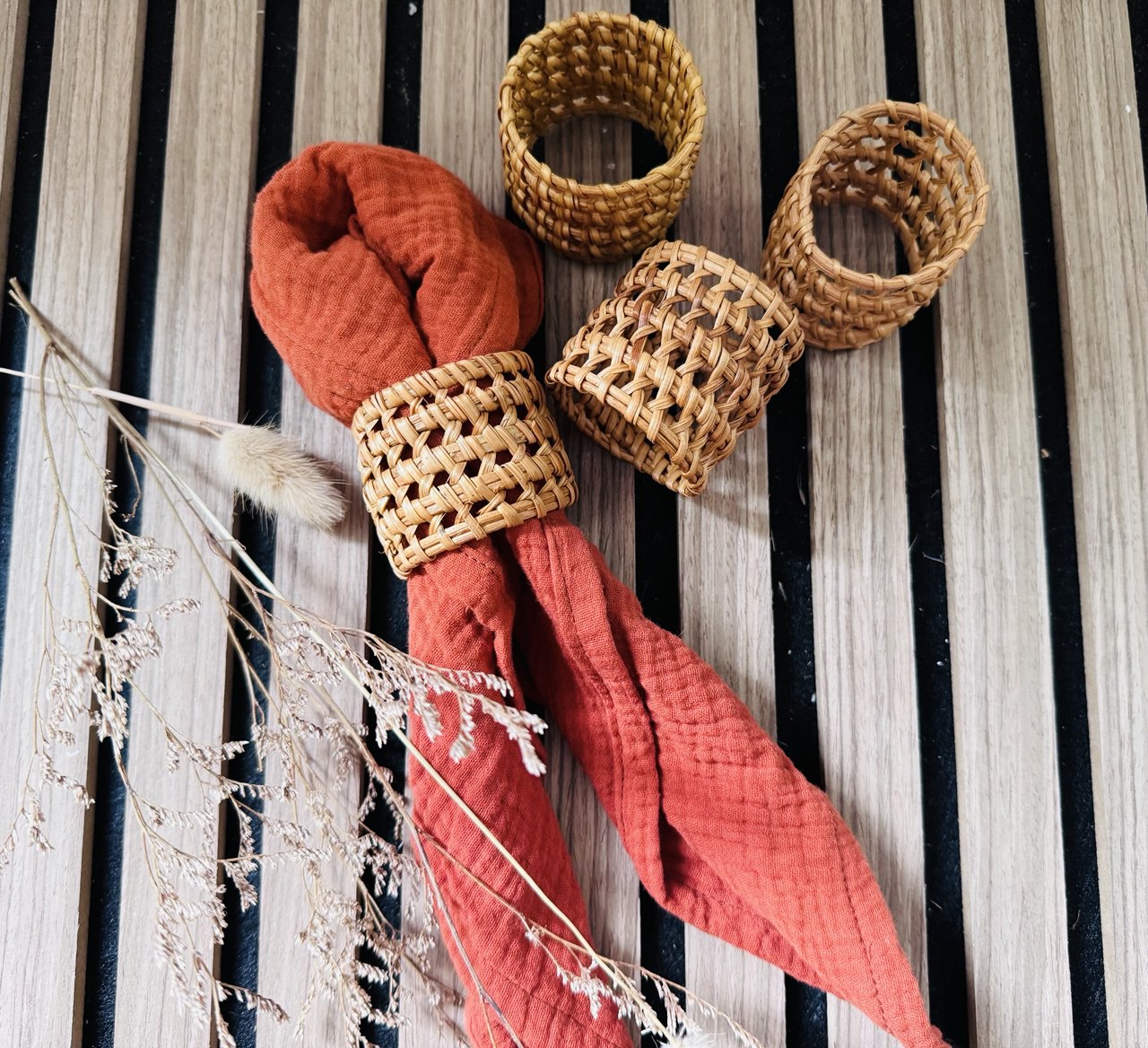 Serviettenringe Rattan