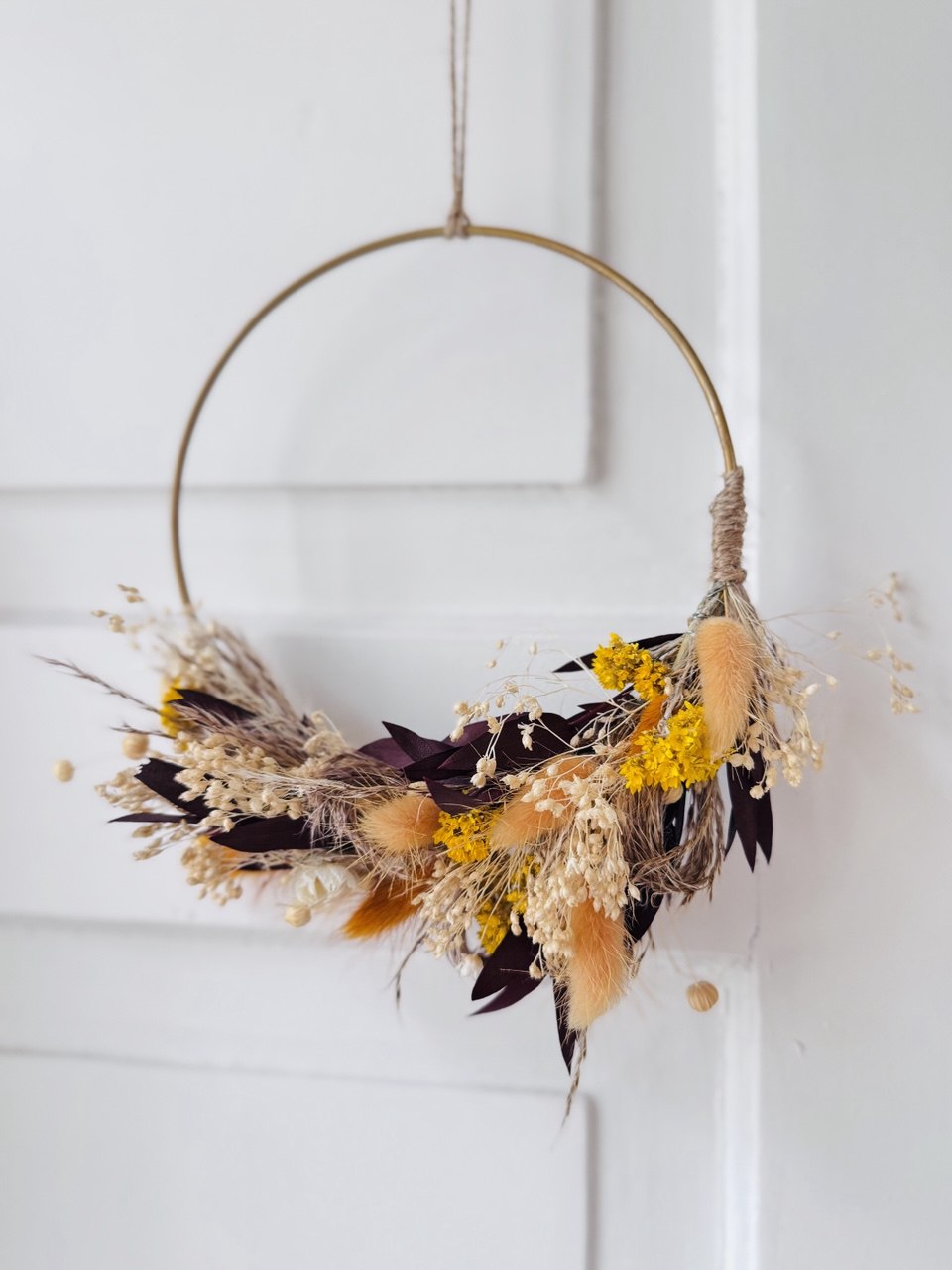 Trockenblumenkranz Mini Goldie