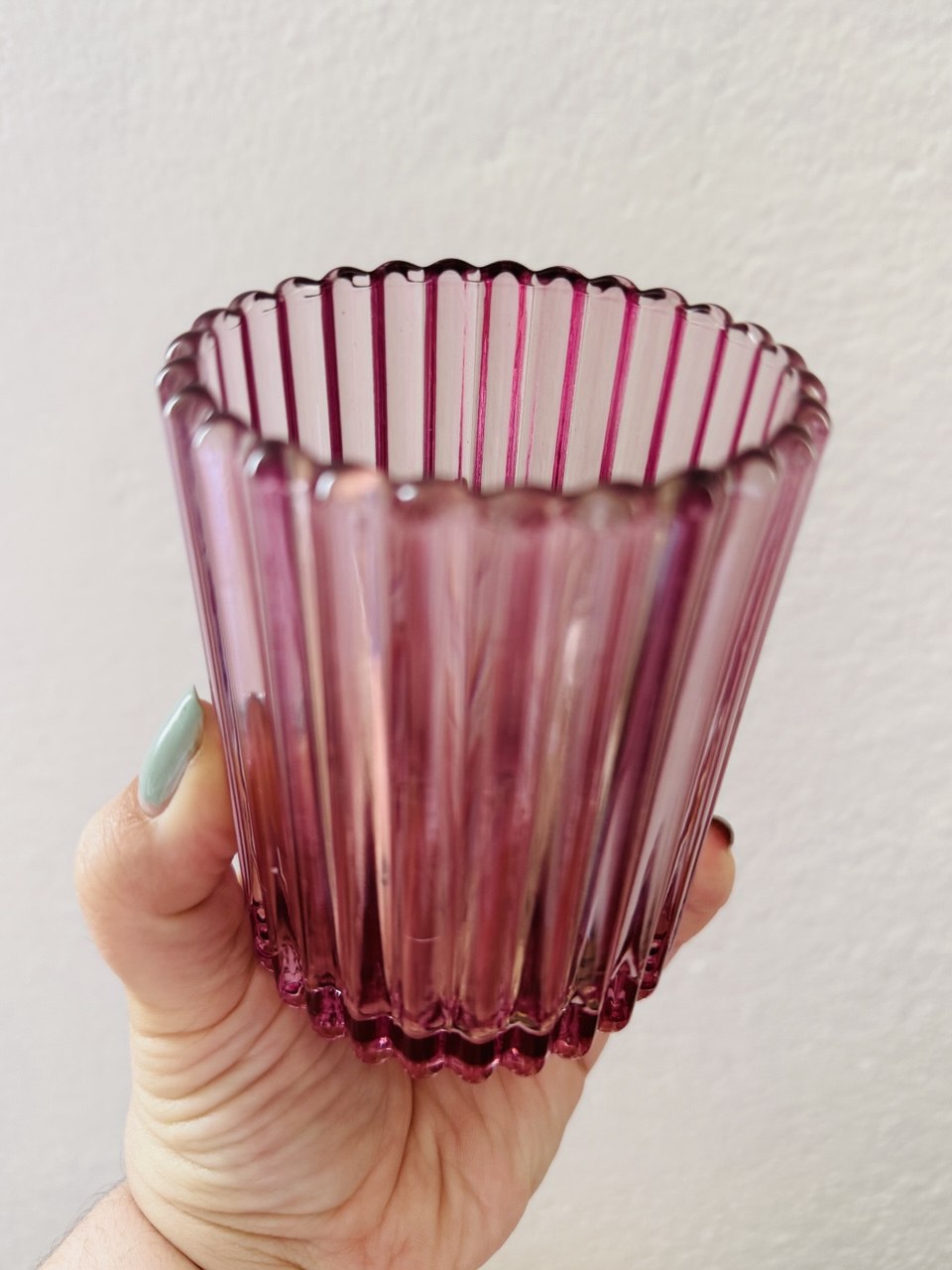 Teelichthalter dunkel Rosa groß