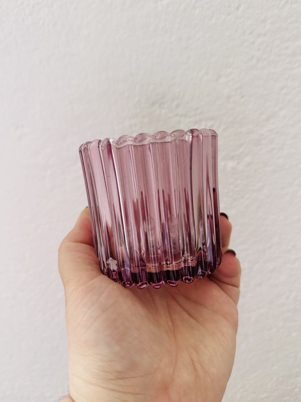 Teelichthalter dunkel Rosa klein