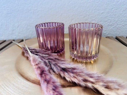 Teelichthalter dunkel Rosa klein