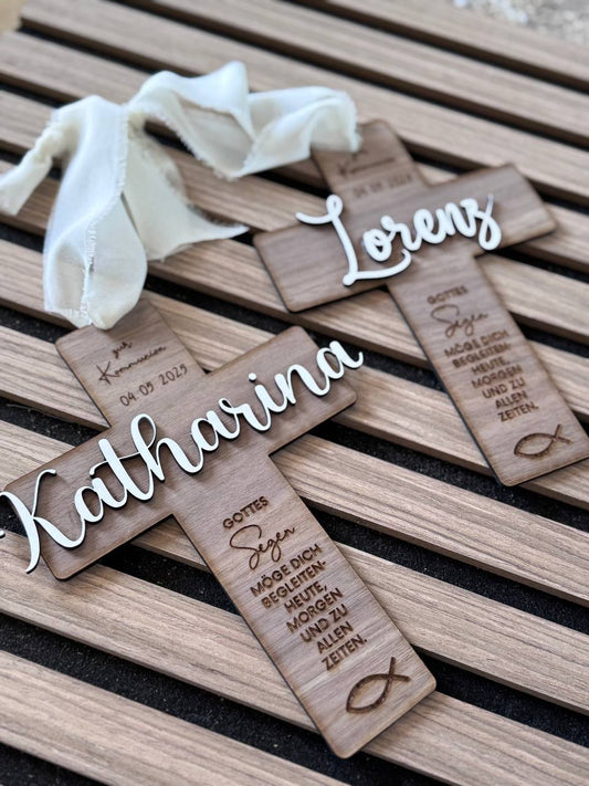 Kreuz mit Namen #Kommunion #Taufe #Konfirmation