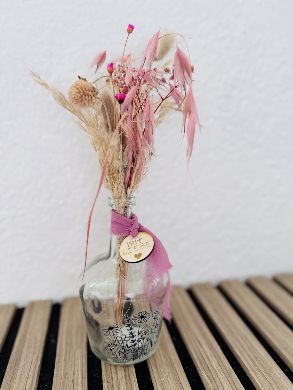 Vase mit Trockenblumen #Geschenk