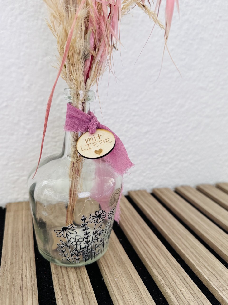 Vase mit Trockenblumen #Geschenk