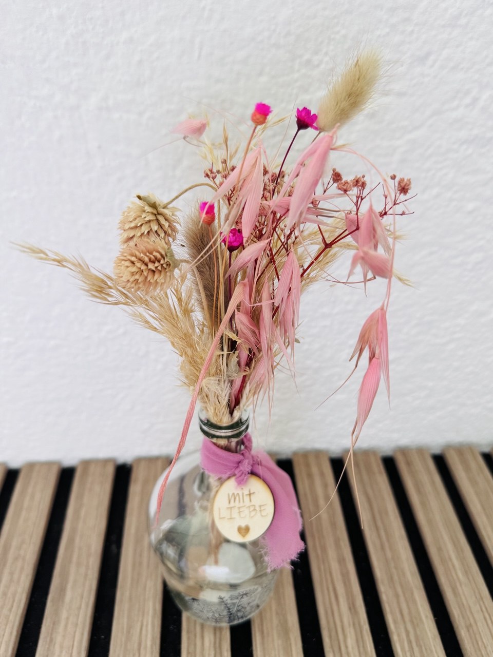 Vase mit Trockenblumen #Geschenk