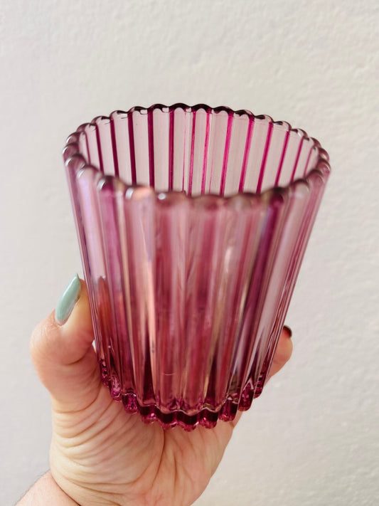 Teelichthalter dunkel Rosa groß