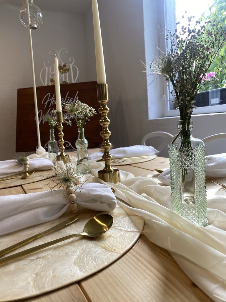 Kleine Flaschenvasen 3er Set (grüner Teint)