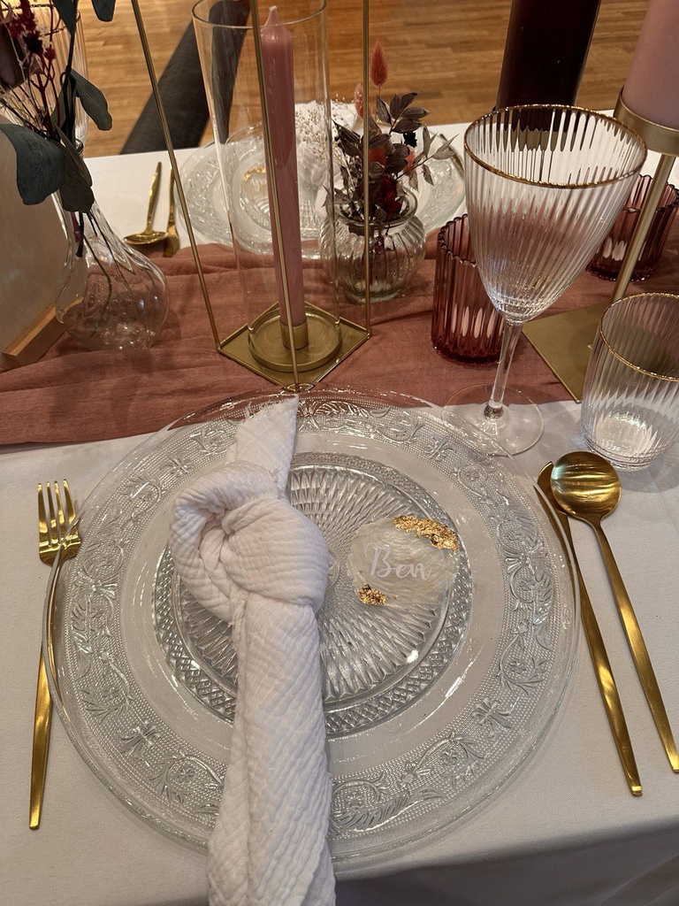 Namensschild Muschel gold 