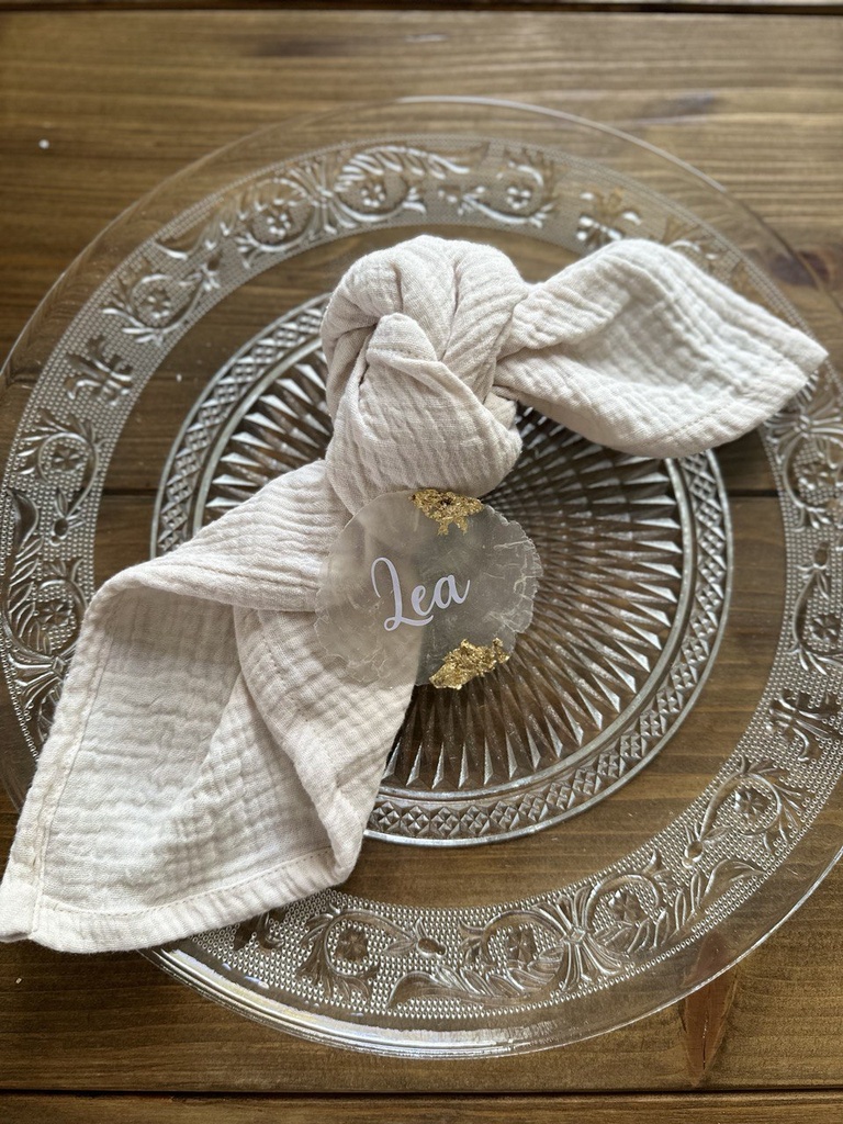Namensschild Muschel gold 