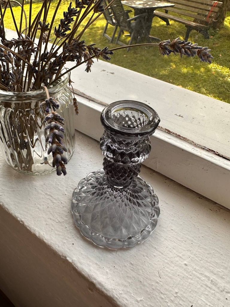 Kerzenständer Glas Dunkelgrau (klein)