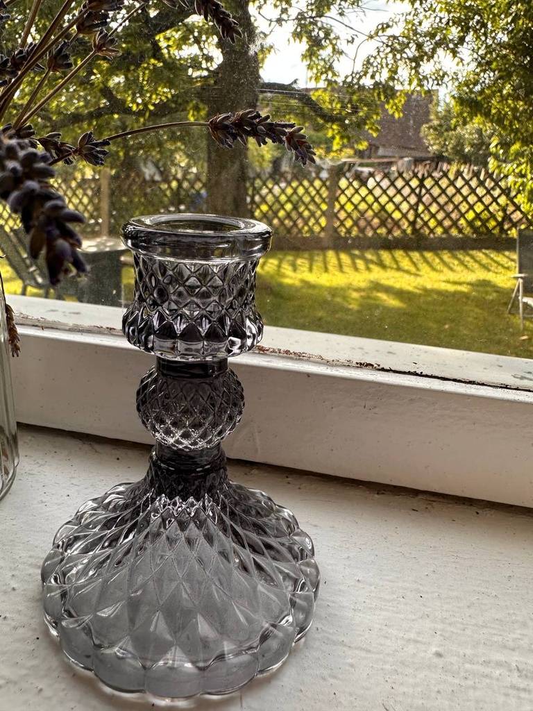 Kerzenständer Glas Dunkelgrau (klein)