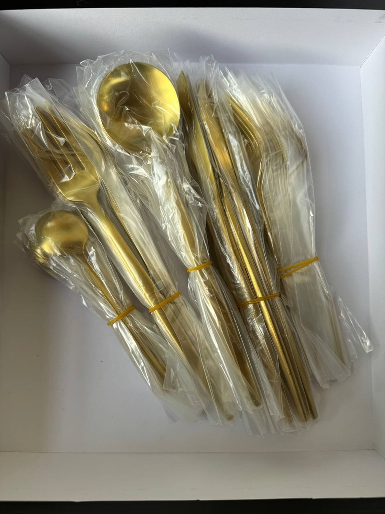 30 teiliges Gold matt Besteck ELEGANZ 