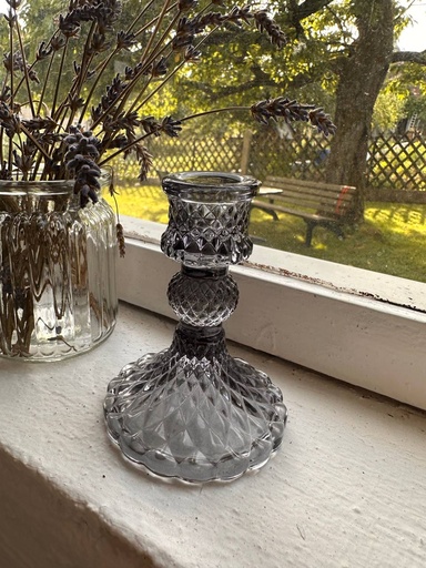 Kerzenständer Glas Dunkelgrau 