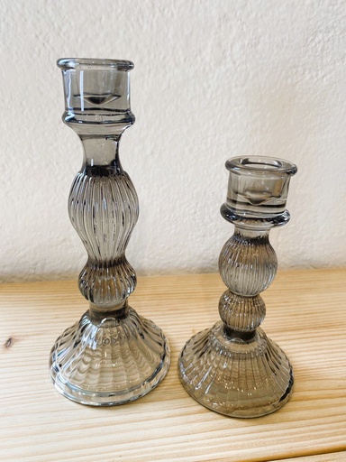 Kerzenständer grau 2er Set